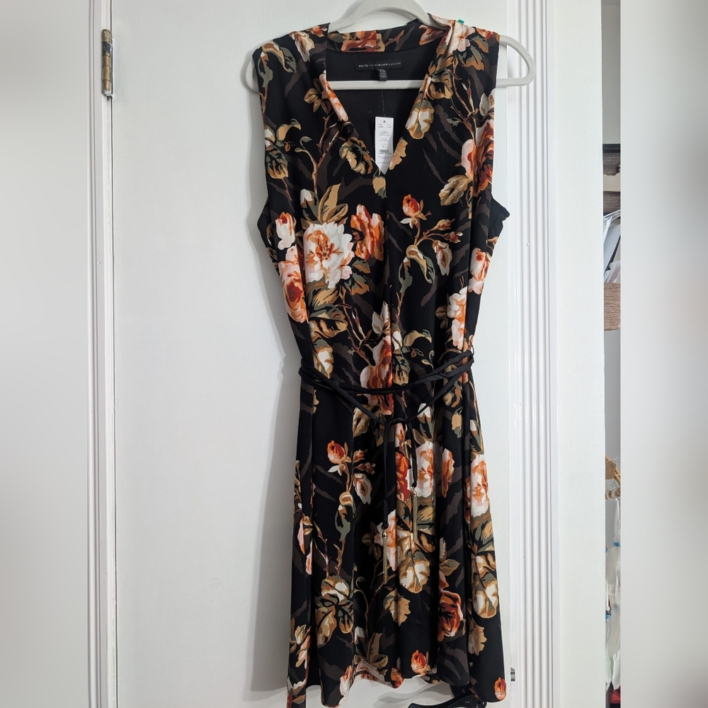 NWT White House Black Market Matte Jersey Shirt Floral Dress Size XL - Picture 2 of 6